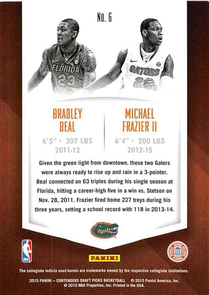 2015-16 Panini Contenders Draft Picks Collegiate Connections #6 Michael Frazier  - Image 2 of 2