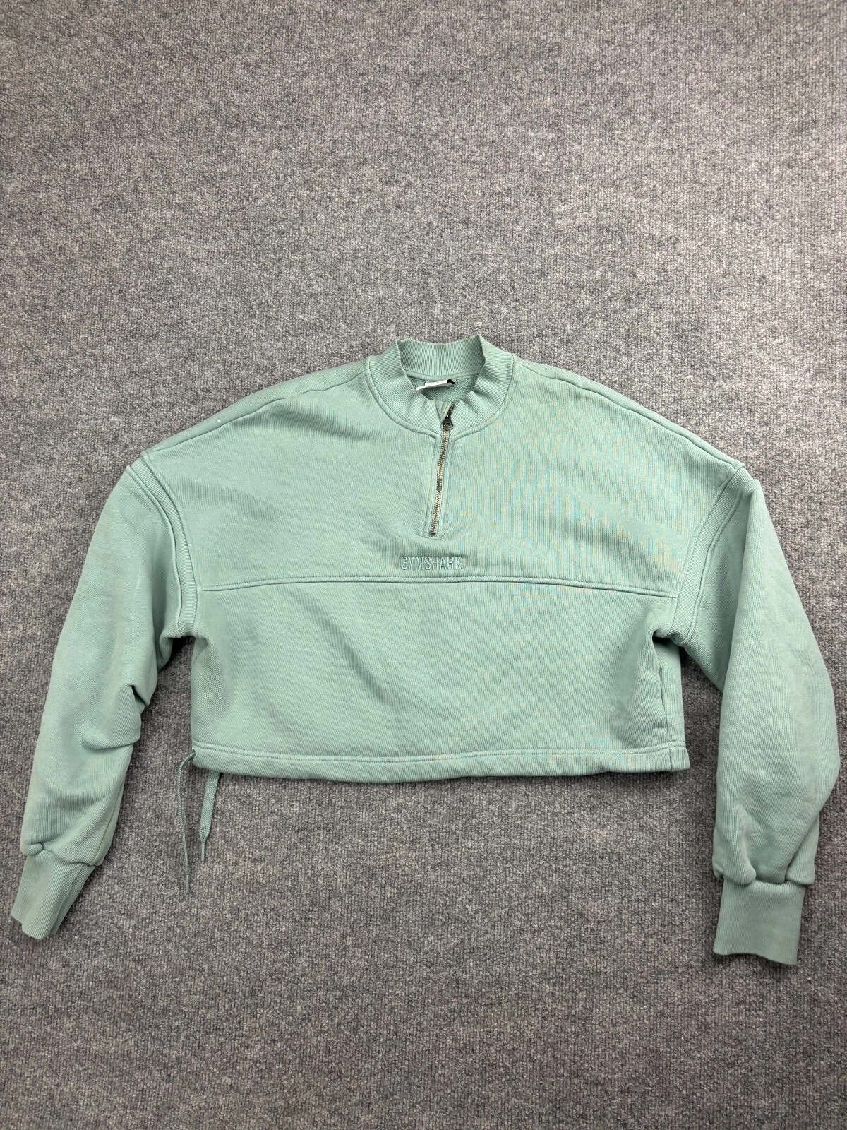 gymshark heavyweight loopback 1/4 zip pullover crop sweater