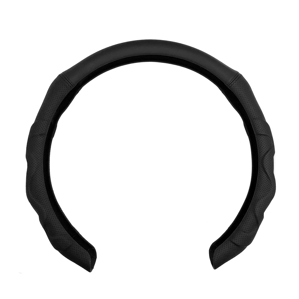 Luxury Leather Car Steering Wheel Cover 15" Breathable Non-Slip For Chevrolet - Image 3 of 4