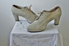 BELMONDO Italy Vintage Hochfront Pumps 39 Knöchelschuhe Echtleder Suede Schnürer