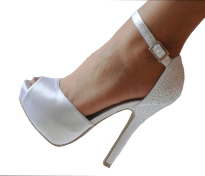 white satin sandals