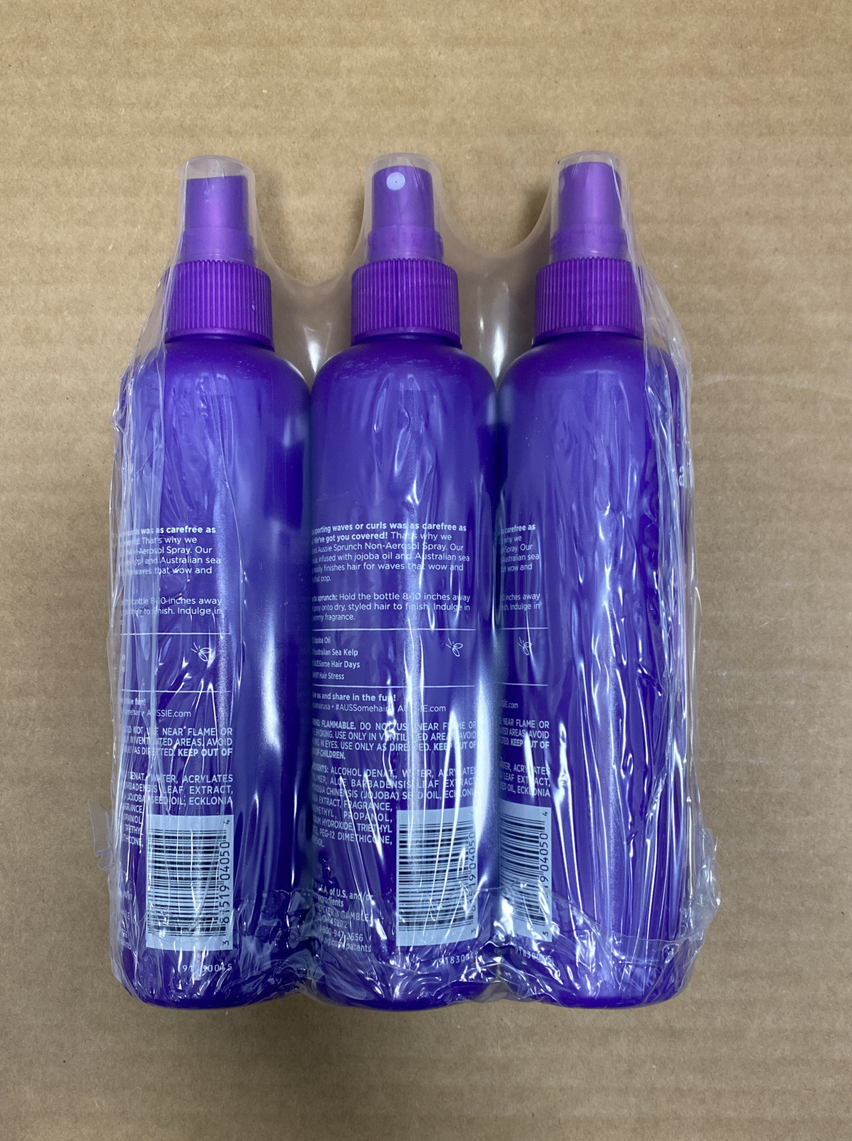 3 PACK Aussie Sprunch NonAerosol Hairspray, Strong Hold, 8.5 fl oz