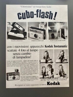 Kodak Instamatic cubo-flash! Italienische Werbung 1966 Vintage Reklame Annuncio