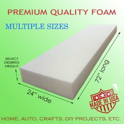 Medium Density Upholstery Seat Foam Cushion Replacement Home Auto Crafts 24''x72''