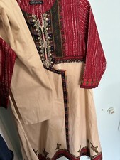 limelight Pakistani Brand shalwar kameez cotton material beige