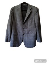 ermenegildo zegna Blue Plaid Sports Coat Blazer Size Large
