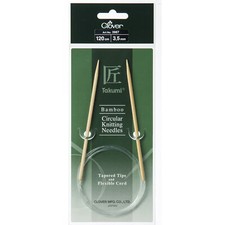 Clover Knitting Pins: Circular: Fixed: Takumi Bamboo: 120cm x 3.50mm 3