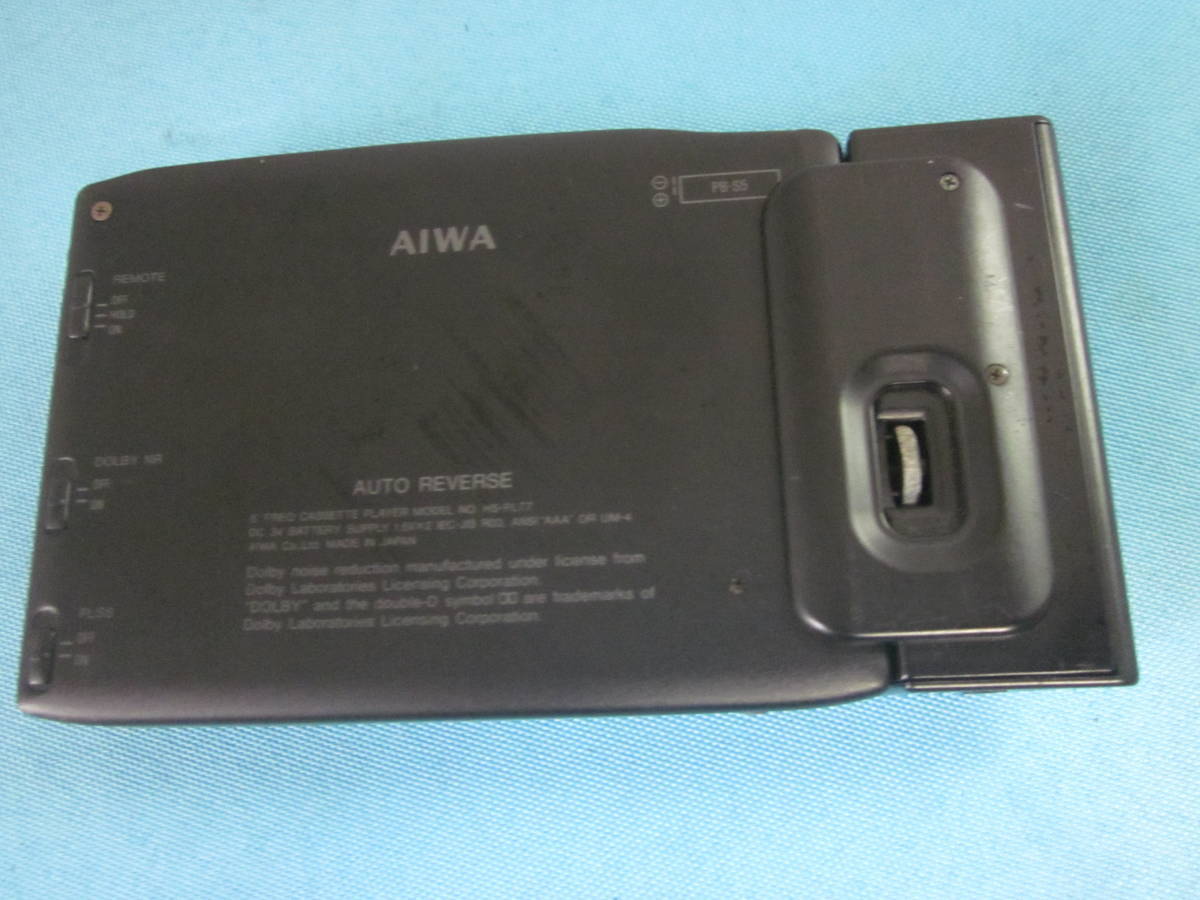 【超美品、ジャンク】 AIWA カセットプレーヤー HS-PL77 AIWA Stereo Cassette Player HS-PL77 Portable Rare Junk Black