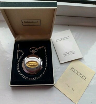 Dalvey Scotland Full Hunter Pocket Watch Quartz with Chain. Box and Papers