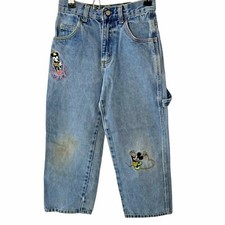 Mickey Co Jeans Carpenter Pants Youth Size 7 Blue Actual 22 X 20 Vintage