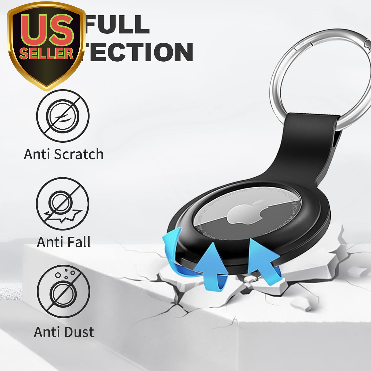 Silicone AirTag Keychain Holder Compatible with Airtags Key Ring Case