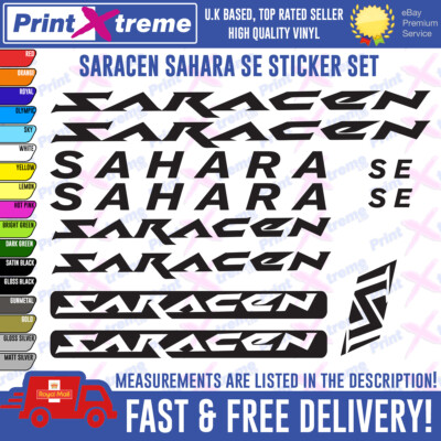 SARACEN SAHARA Vinyl Aufkleber, Aufkleber, Mountainbike Radfahren BMWX, HOHE QUALITÄT
