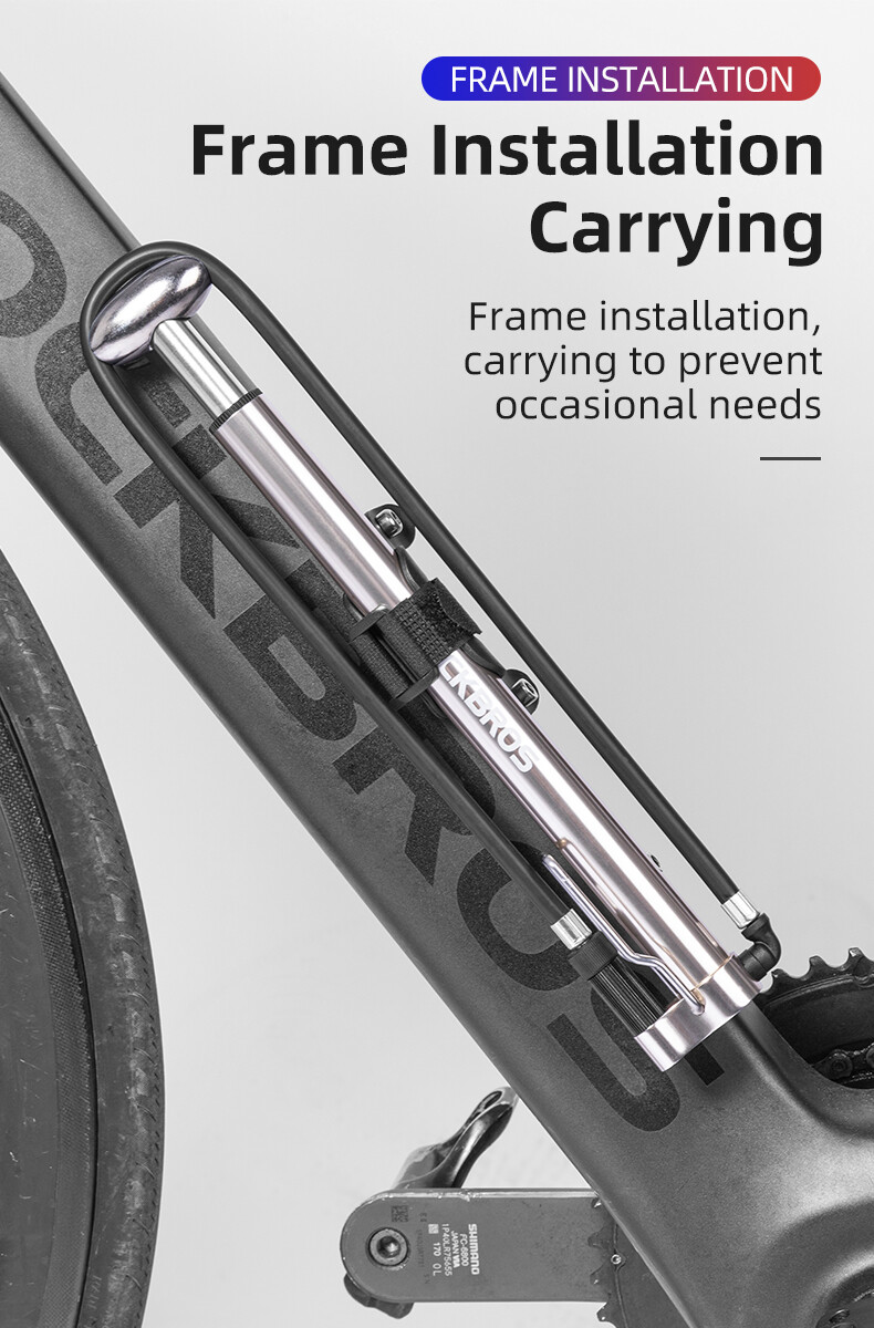 Mini Pompe à Vélo ROCKBROS 160PSI / 11 Bars - Alliage Aluminium - Valve AV/FV Avec Flexible