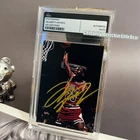 Michael Jordan Chicago Bulls Autograph Style Basketball Photo Card Fan Gift