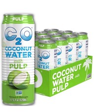 12 Pack C2O Pure Coconut Water with Pulp  Plant Based,Non-GMO, No Added Sugar