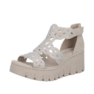 Rieker Plateau Sandale Ginger/Beige 68052-62 Damen Schuhe