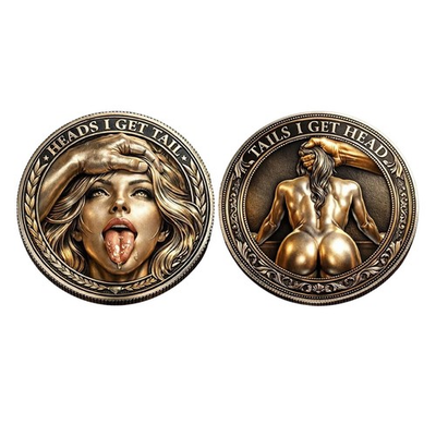 #ad Heads I Get Tail Tails I Get Head Humorous Prank Commemorative Coin $5.99