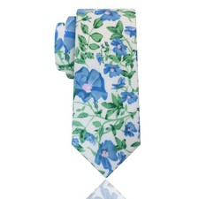 Mens Ties, Sage Green/Blue/Pink Mens Floral Tie, 2.76" B:blue  Green  Cream