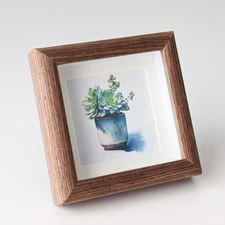 4X4 Wooden Picture Frame With 3x3 Mat 4x4 Sqaure Picture Frame With Glass