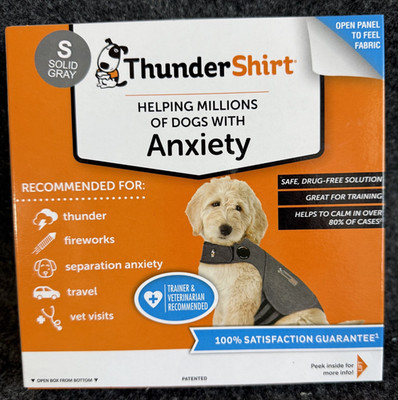 ThunderShirt for dogs SMALL Solid Gray relax calm anxiety training soothing