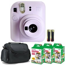 FUJIFILM INSTAX MINI 12 Instant Film Camera Lilac Purple with 3x Film Bundle