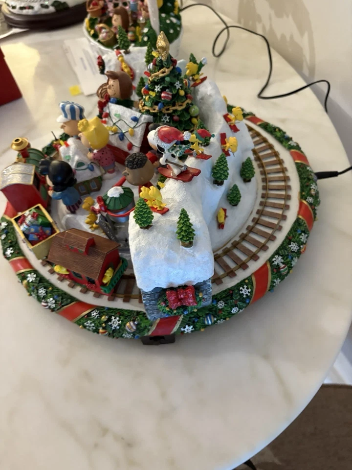 Danbury Mint Peanuts Christmas Wonderland Woodstock Train Station Lighted - Image 3 of 4