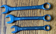 Vintage Drop Forged In Taiwan Open Endbox Wrench Lot Of 3 38 12 58