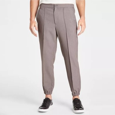 Alfani Men's Taupe Grey Casual Regular Fit Elastic Hem Jogger Pants Size XXL