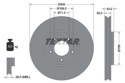 2x Bremsscheibe PRO TEXTAR 92099003 für TYPE LINCOLN LS JAGUAR THUNDERBIRD X200