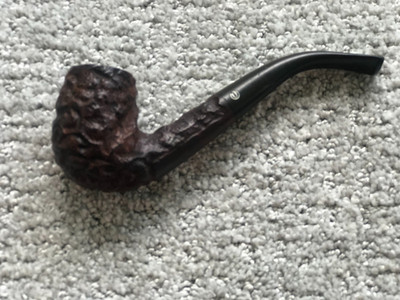 Uhle's Rougher Aged London England Bent Billiard Sculptured Vintage Briar Pipe