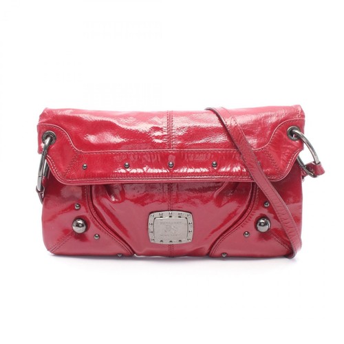 BURBERRY Shoulder bag Y2K Studs Red Patent Leather Vintage Auth From Japan