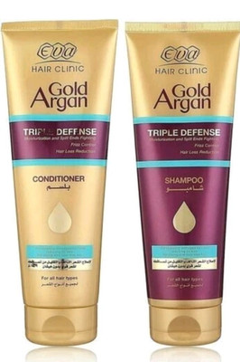 Eva Hair Clinic Gold Argan Conditioner& Eva Hair Clinic Gold Argan Shampoo 230ml