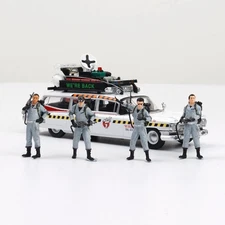 GHOSTBUSTERS 4 PIECE FIGURE SET ECTO CADILLAC DIORAMA GREY 1/64 RESIN BY DBM