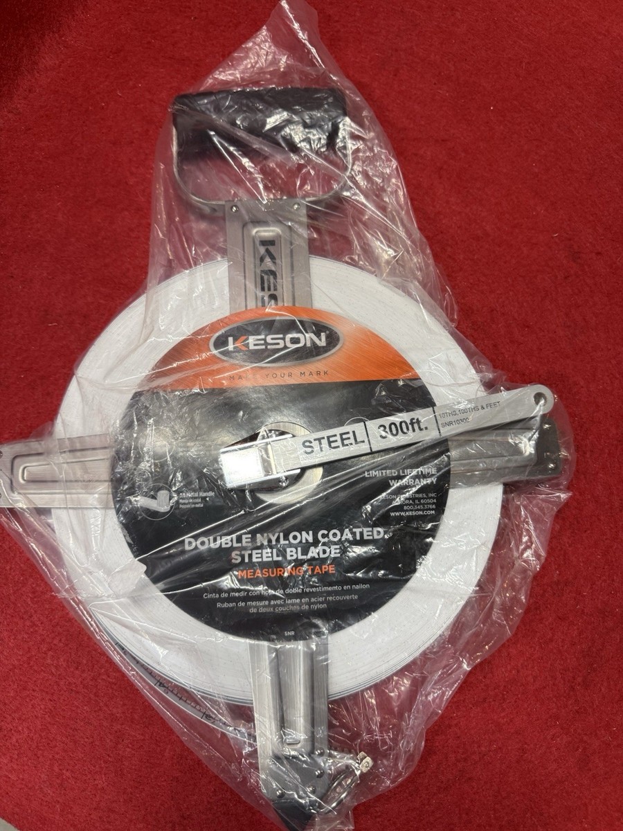 Keson NRS18M200 RS Series Long Tape Measure - 200 Foot, Double Nylon Coated Blade, Orange Case
