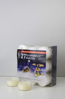 Pyramiden Teelichter Premium PLUS EWA 27 Stk 27-3815/PPL große Flamme