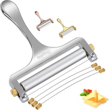 Stainless Steel Wire Cheese Slicer with 3 Extra Wires Adjustable Thickness, Hand