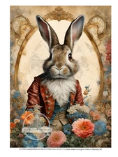 Napolean Rabbit | A4 Rice Paper | Paper for Decoupage | Decoupage Central