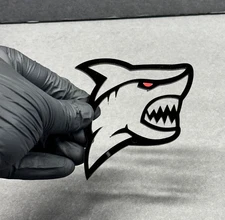 2x Hellshark Redeye Badge Logo Shark Emblem for Custom Car Truck Fender Trunk