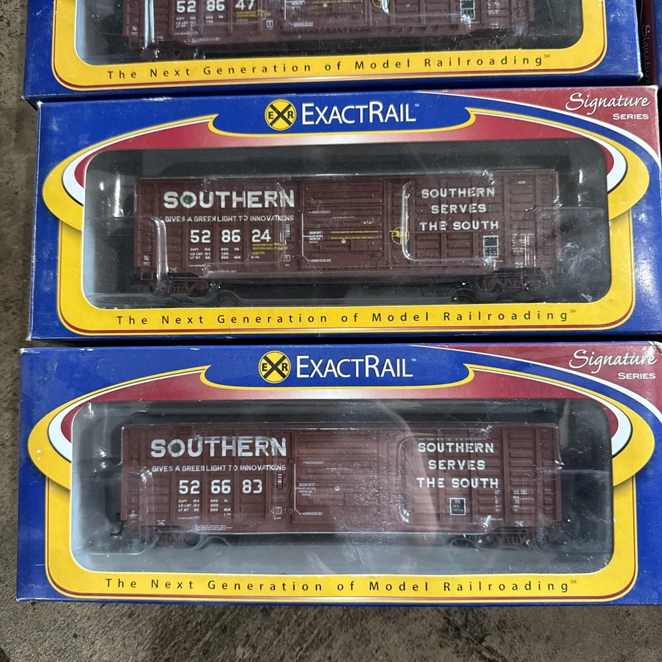 ExactRail Platinum HO Lot 8 Waffle Side Box Car Southern NIB All Diff #s - Image 2 of 4