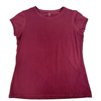 Ruff Hewn Women S Tee Burgundy Red Pima Cotton Soft Casual Everyday Basic Top