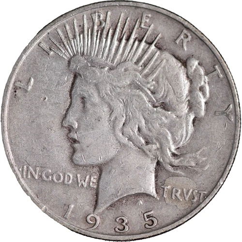 1935-S $1 Peace Silver Dollar ~ VF