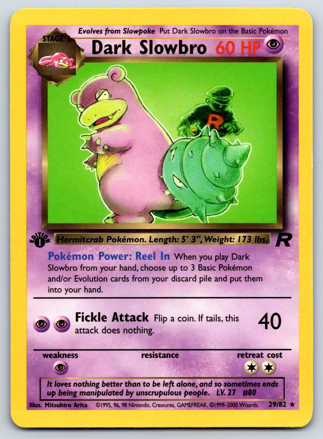 Dark Slowbro (1st Edition) Team Rocket 29/82 Pokemon Card NM