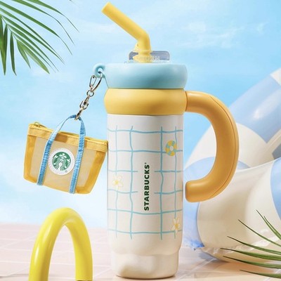 New 2025 China Starbucks Happy Summer 31oz SS Straw Cup With