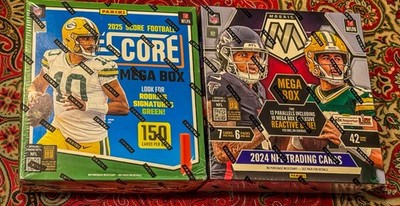 Sealed 2024 Panini Mosaic Football Mega Box + 2025 Score Football Mega Box! 