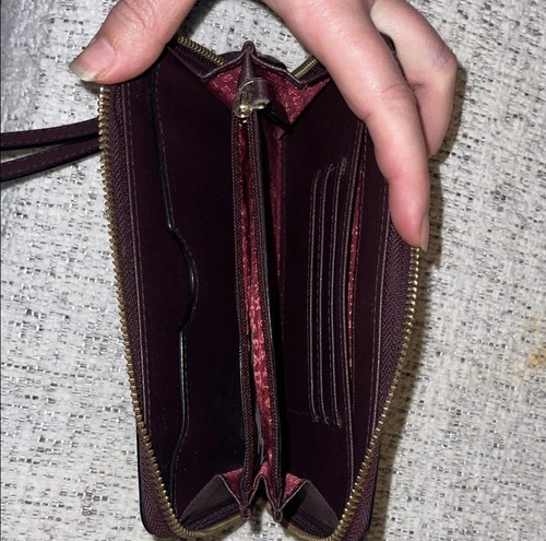 Kate Spade New York Purple/ burgundy Wristlet Wallet for Women with Logo Accent - Picture 3 of 5