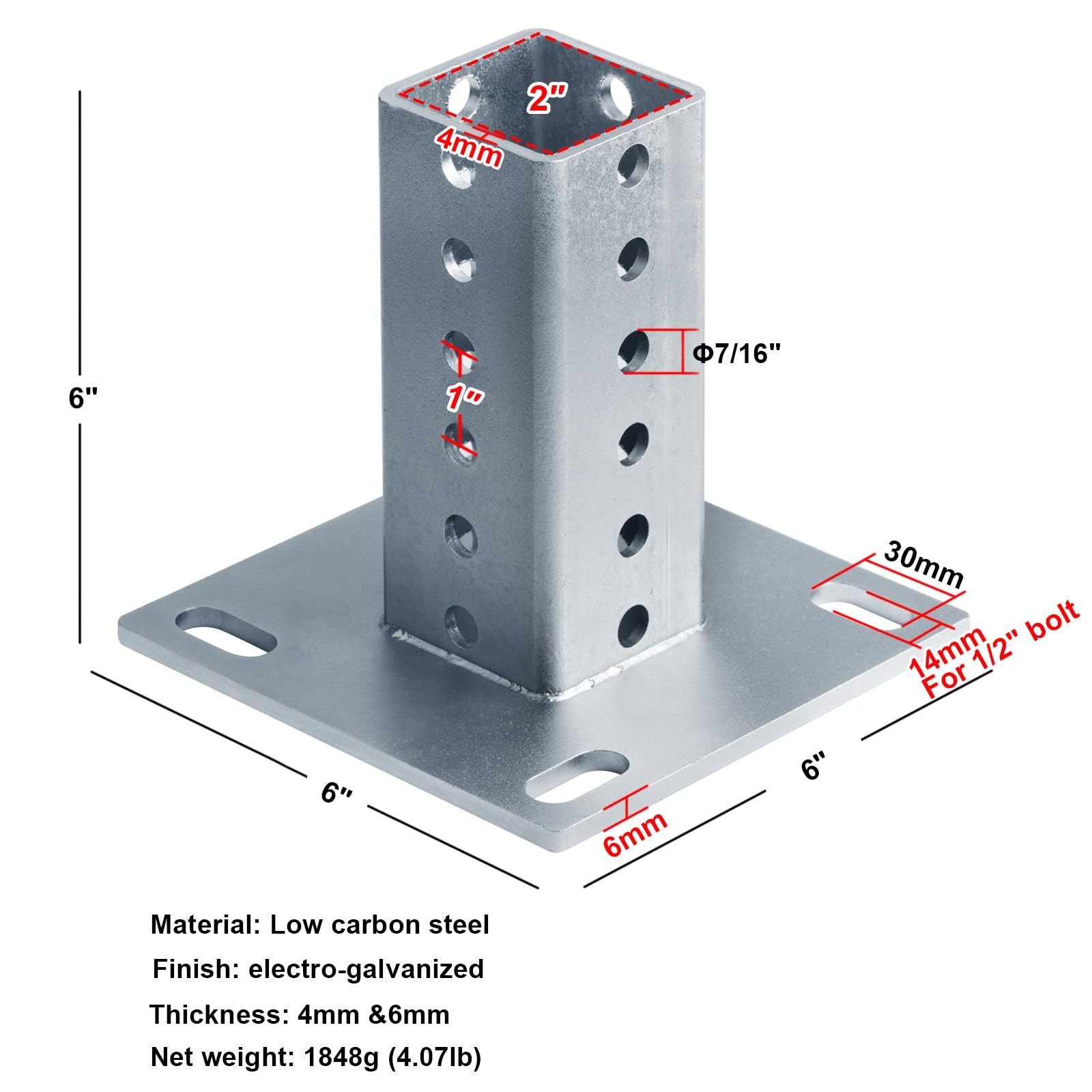 Square Sign Post Anchor Base for 2