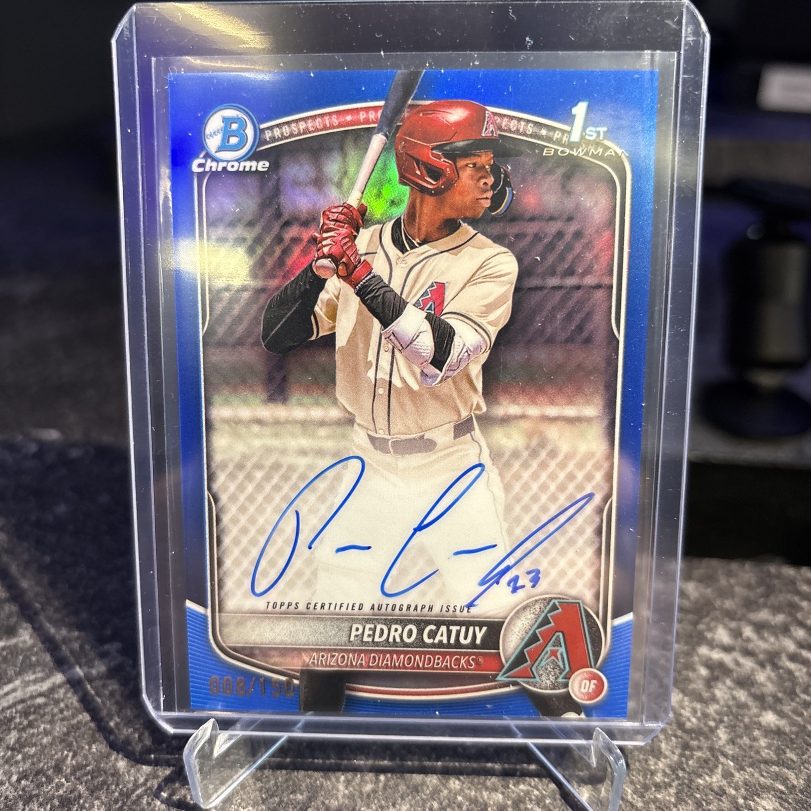 2025 Bowman Chrome Pedro Catuy 1st Bowman Blue Refractor Auto /150