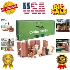 Cedar Blocks for Clothes Storage Mega Bundle Box - Cedar Hangers x20, Balls x...