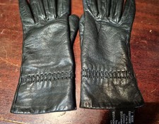 Vintage Antonio Murolo Fine Italian Leather Gloves Size 7 Cashmere Lining BLK