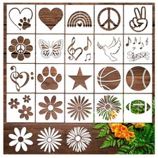 20 Pieces Stencil for Painting, Love Peace Sign 5.1 x inches, clear